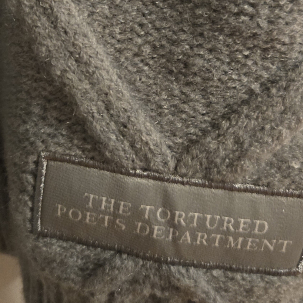 Taylor Swift The Tortured Poets Department Gray Cable Knit Cardigan Sweater - Picture 3 of 5